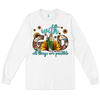 White with god all things are possible matthew 19 26 Long Sleeve Tee - JahusDesignShop