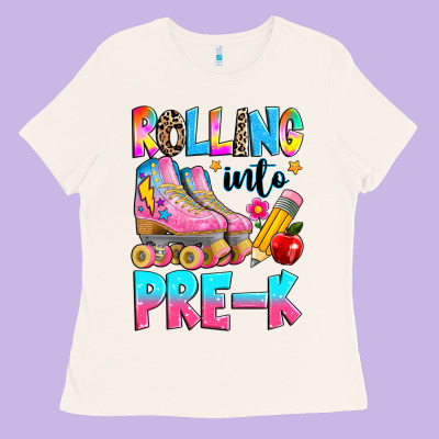 Rolling Into Pre K Grade Ladies Tee Designed By Texasbilliewilder