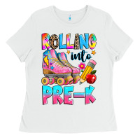 Rolling Into Pre K Grade Ladies Tee | Teevron