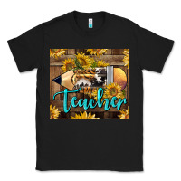 Black Western Teacher Pencil With Sunflowers Classic Tee - LillyAllenDesigns