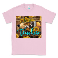 Bubblegum Pink Western Teacher Pencil With Sunflowers Classic Tee - LillyAllenDesigns