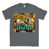 Charcoal Heather Western Teacher Pencil With Sunflowers Classic Tee - LillyAllenDesigns