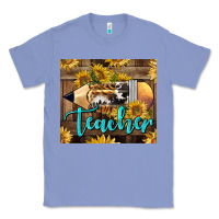 Colony Blue Western Teacher Pencil With Sunflowers Classic Tee - LillyAllenDesigns