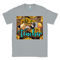 Heather Grey Western Teacher Pencil With Sunflowers Classic Tee - LillyAllenDesigns