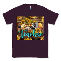 Plum Western Teacher Pencil With Sunflowers Classic Tee - LillyAllenDesigns