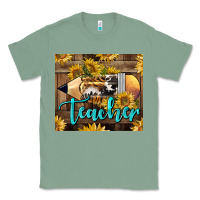 Western Teacher Pencil With Sunflowers Classic Tee | Teevron