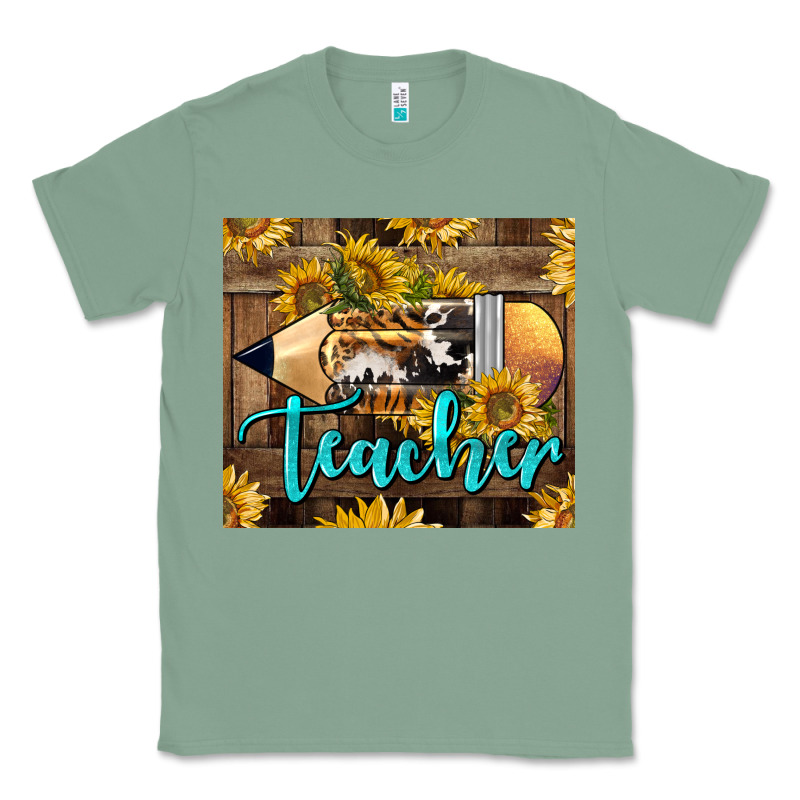 Western Teacher Pencil With Sunflowers Classic Tee by LillyAllenDesigns | Teevron
