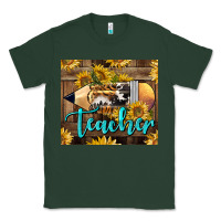 Sports Green Western Teacher Pencil With Sunflowers Classic Tee - LillyAllenDesigns