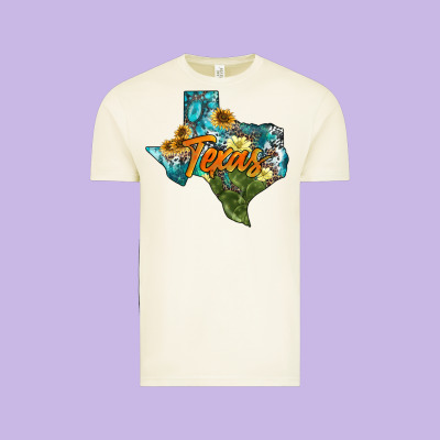 Western Texas Map Vintage Tee Designed By Adodesignshop