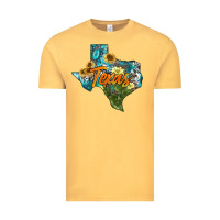 Vintage Mustard western texas map Vintage Tee - AdoDesignShop