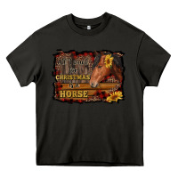 Asphalt all i want for christmas is a horse brown horse Heavy Core Tee - RanaPortraitStore