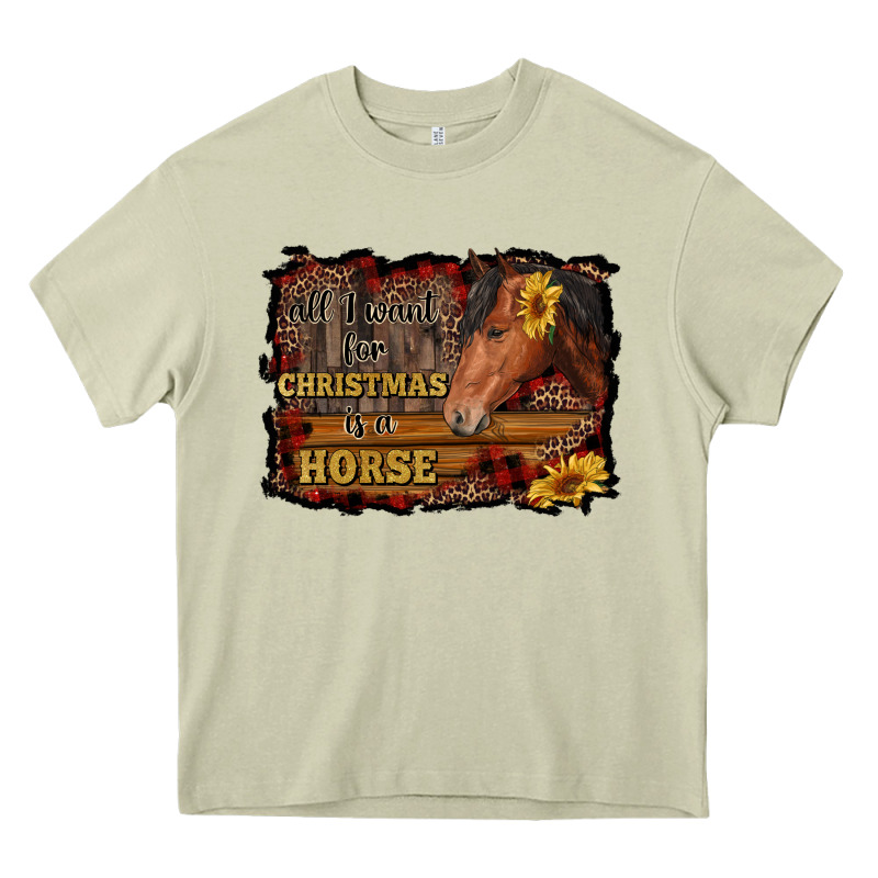 All I Want For Christmas Is A Horse Brown Horse Heavy Core Tee by RanaPortraitStore | Teevron