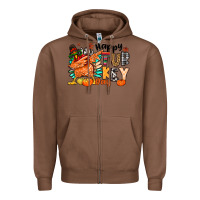 Chestnut happy turkey day Zipper Hoodie - MaliasSmallBusiness