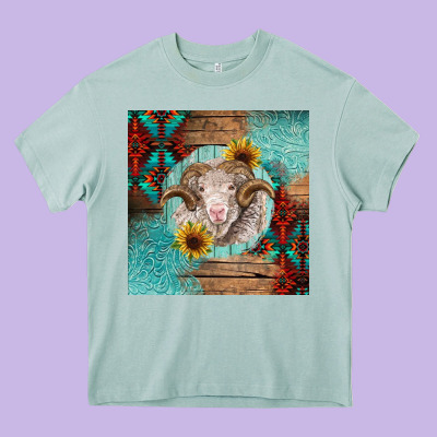 Western Merino Heavy Core Tee Designed By Barkaloodesign
