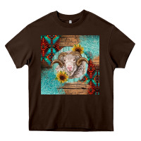 Chocolate Brown western merino Heavy Core Tee - BarkalooDesign