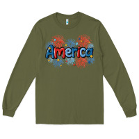 Army Green America Long Sleeve Tee - MaliasSmallBusiness