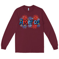 Burgundy America Long Sleeve Tee - MaliasSmallBusiness