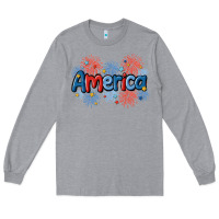 Heather Grey America Long Sleeve Tee - MaliasSmallBusiness