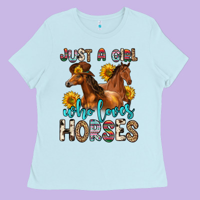Just A Girl Who Loves Horses Ladies Tee Designed By Zillion Design Studio