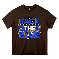 Chocolate Brown back the blue Heavy Core Tee - Zillion Design Studio