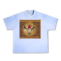 Grape Ice bull skull flowers glitter and leopard Urban Heavy Tee - Artiststas