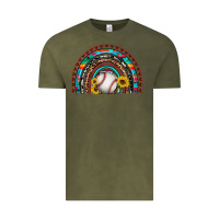 Vintage Olive baseball rainbow Vintage Tee - Artiststas