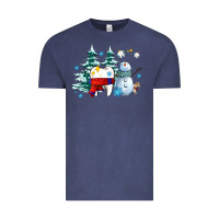 Vintage Denim dental christmas teeth and winter with snowman Vintage Tee - AdoDesignShop