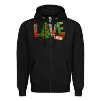 Black Love Christmas tree cake Zipper Hoodie - NancyCooperArtShop