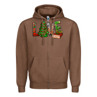 Chestnut Love Christmas tree cake Zipper Hoodie - NancyCooperArtShop