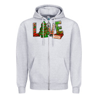 Heather Grey Love Christmas tree cake Zipper Hoodie - NancyCooperArtShop
