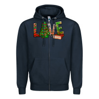 Navy Love Christmas tree cake Zipper Hoodie - NancyCooperArtShop