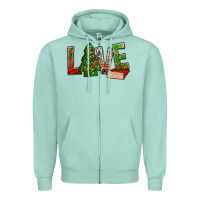 Seafoam Love Christmas tree cake Zipper Hoodie - NancyCooperArtShop