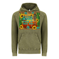 Vintage Olive don't think jesus done it that way western skeleton cactus Vintage Hoodie - Artiststas