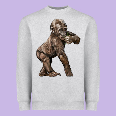 Baby Gorilla Heavyweight Sweatshirt Designed By Lillyallendesigns