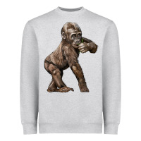 Heather Grey Baby Gorilla Heavyweight Sweatshirt - LillyAllenDesigns
