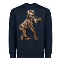 Navy Baby Gorilla Heavyweight Sweatshirt - LillyAllenDesigns