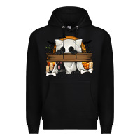 Black Personalized Halloween Ghost Cat Premium Hoodie - texasbilliewilder