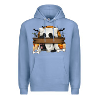 Colony Blue Personalized Halloween Ghost Cat Premium Hoodie - texasbilliewilder