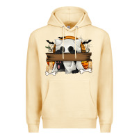 Pina Colada Personalized Halloween Ghost Cat Premium Hoodie - texasbilliewilder