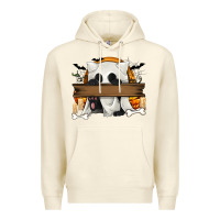 Sandshell Personalized Halloween Ghost Cat Premium Hoodie - texasbilliewilder