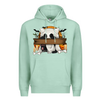 Seafoam Personalized Halloween Ghost Cat Premium Hoodie - texasbilliewilder
