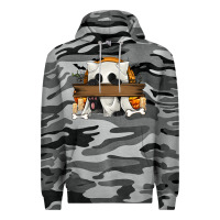 Slate Camo Personalized Halloween Ghost Cat Premium Hoodie - texasbilliewilder