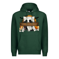 Sports Green Personalized Halloween Ghost Cat Premium Hoodie - texasbilliewilder