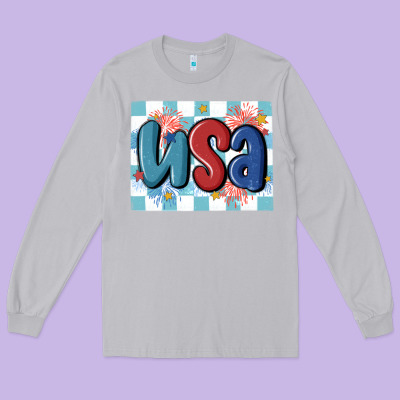Usa Retro Long Sleeve Tee Designed By Maliassmallbusiness