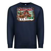 Navy Christmas on the farm Premium Sweatshirt - RanaPortraitStore