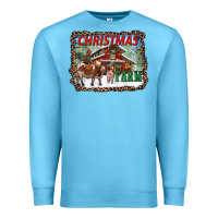Ocean Blue Christmas on the farm Premium Sweatshirt - RanaPortraitStore