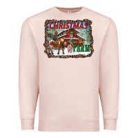 Pale Pink Christmas on the farm Premium Sweatshirt - RanaPortraitStore