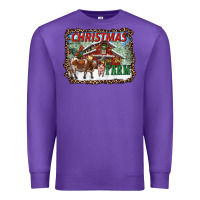 Purple Christmas on the farm Premium Sweatshirt - RanaPortraitStore