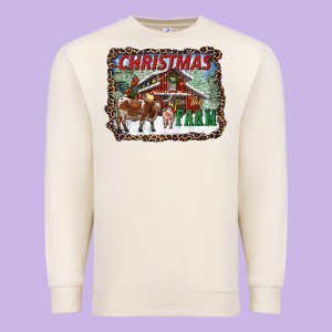Christmas On The Farm Premium Sweatshirt Designed By Ranaportraitstore