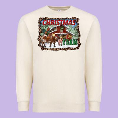 Christmas On The Farm Premium Sweatshirt Designed By Ranaportraitstore